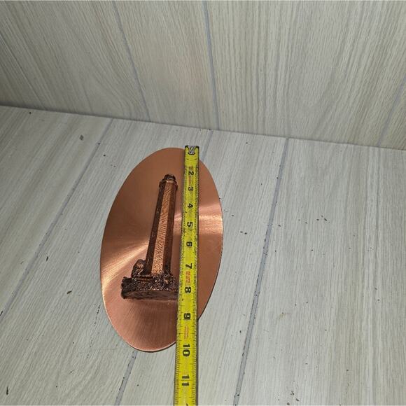 Vtg 70s 3D Oval Copper Lighthouse Wall Plaque Reflective Nautical Beachy MCM - Picture 3 of 4